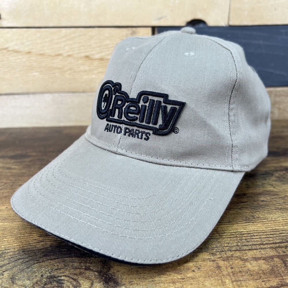 O'reilly Auto Parts Beige Embroidered Adjustable Strap-Back Hat Baseball Cap